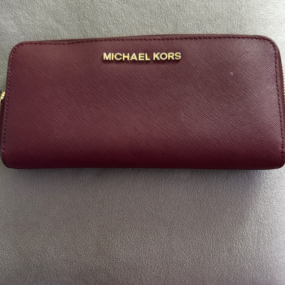 Michael Kors Zip-Around Wallet in Wine